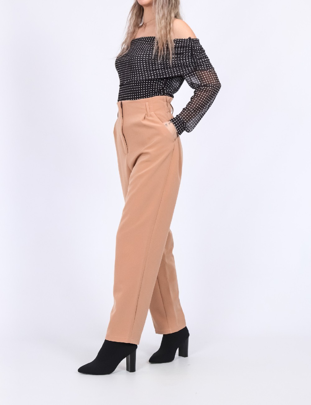Pantaloni Motivi, maro - 1 | YEO