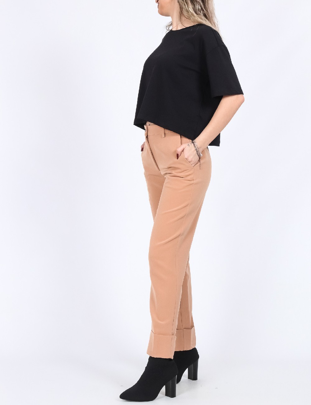 Pantaloni Motivi, maro - 1 | YEO