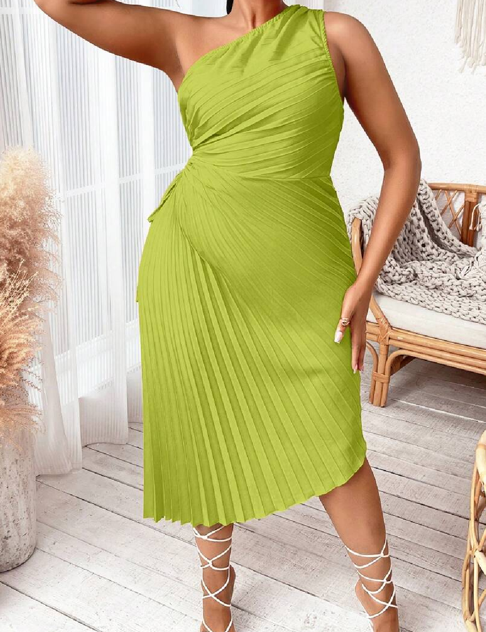 Rochie medie SHEIN CURVE, verde