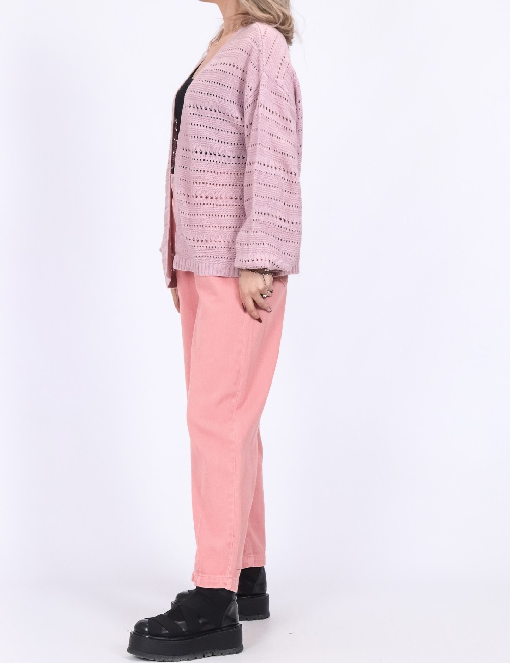 Cardigan Pieces, roz pudra - 1 | YEO