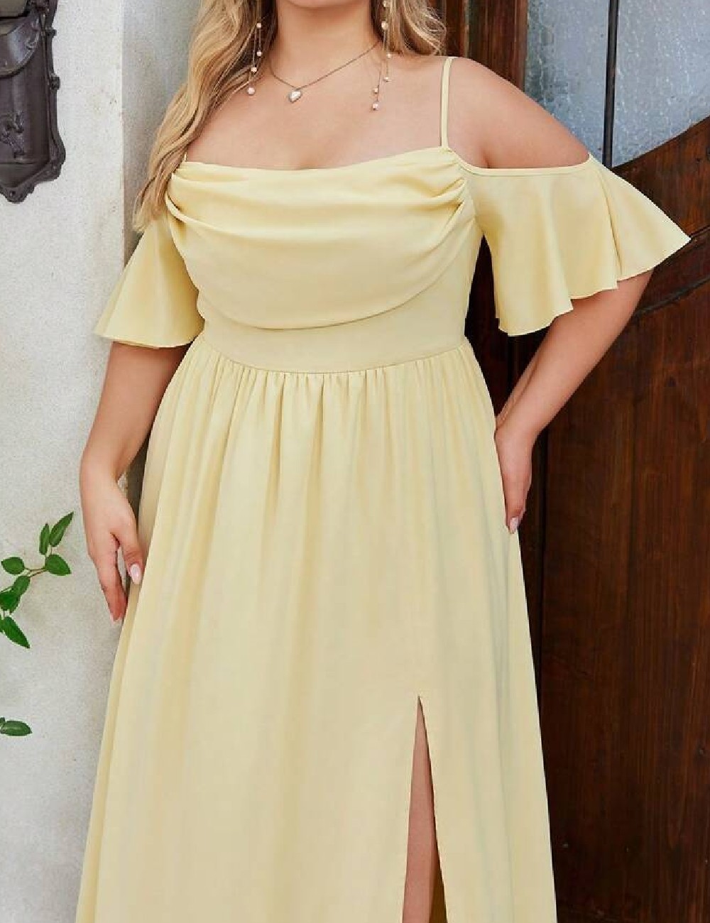 Rochie lunga SHEIN CURVE, galben - 1 | YEO