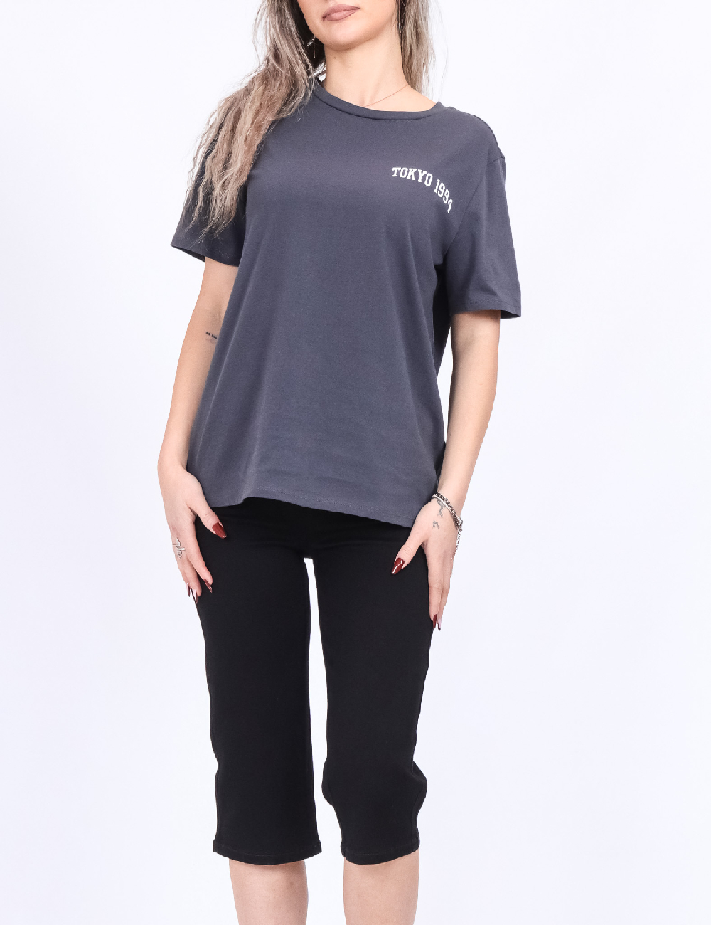 Tricou Pieces, gri