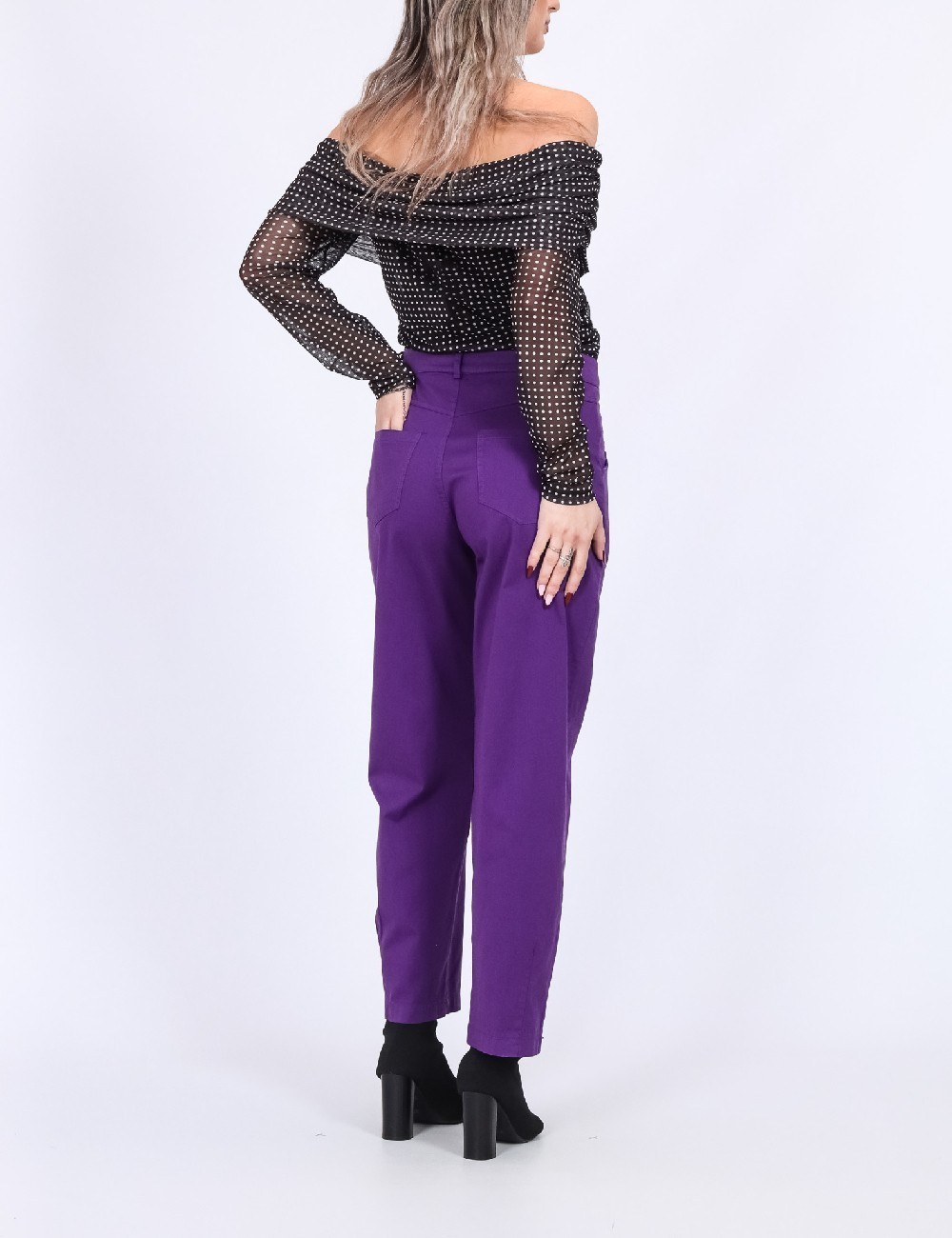 Pantaloni Motivi, mov - 1 | YEO