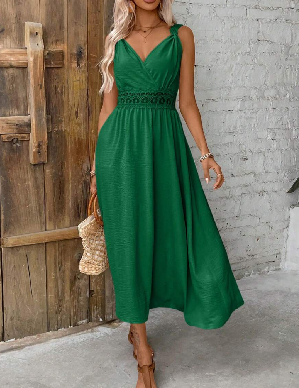 Rochie lunga SHEIN, verde