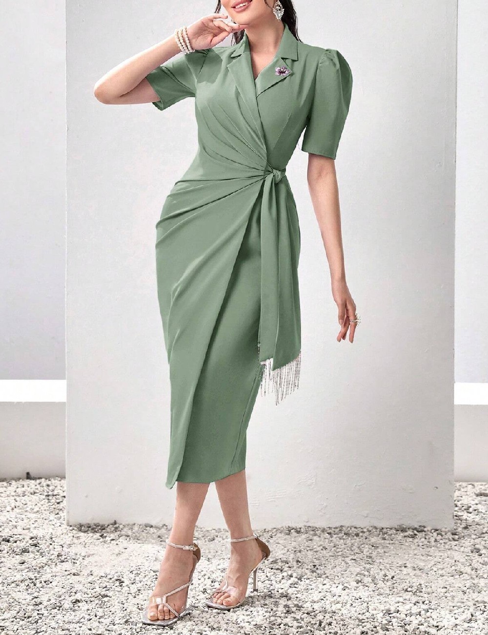 Rochie medie SHEIN, verde - 1 | YEO