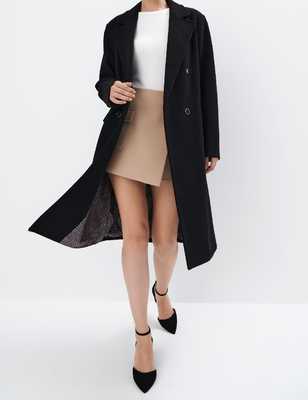 Palton oversize Mohito, negru - 1 | YEO