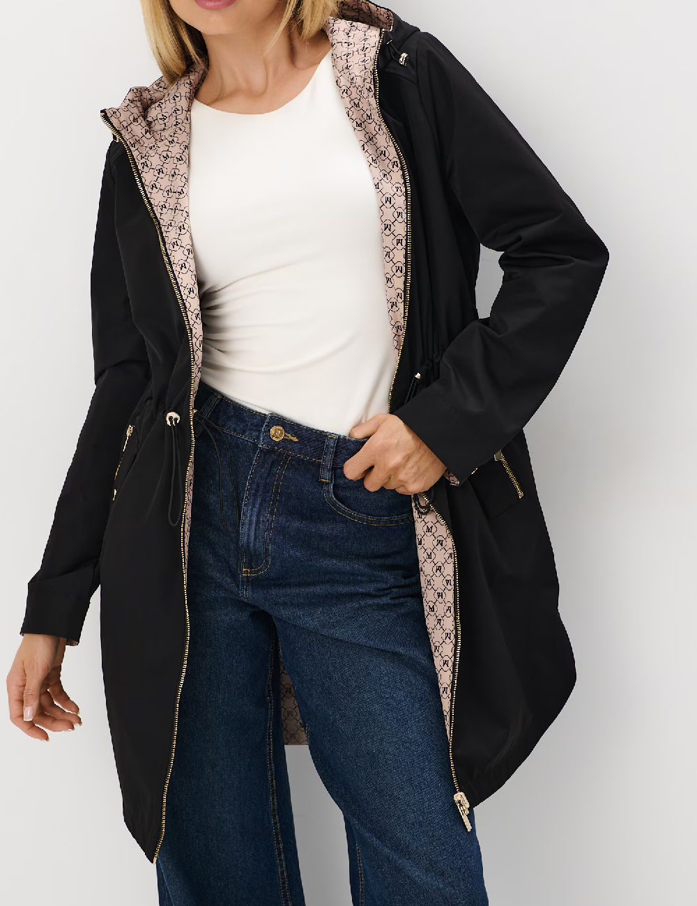 Geaca reversibila Mohito, negru/crem - 1 | YEO