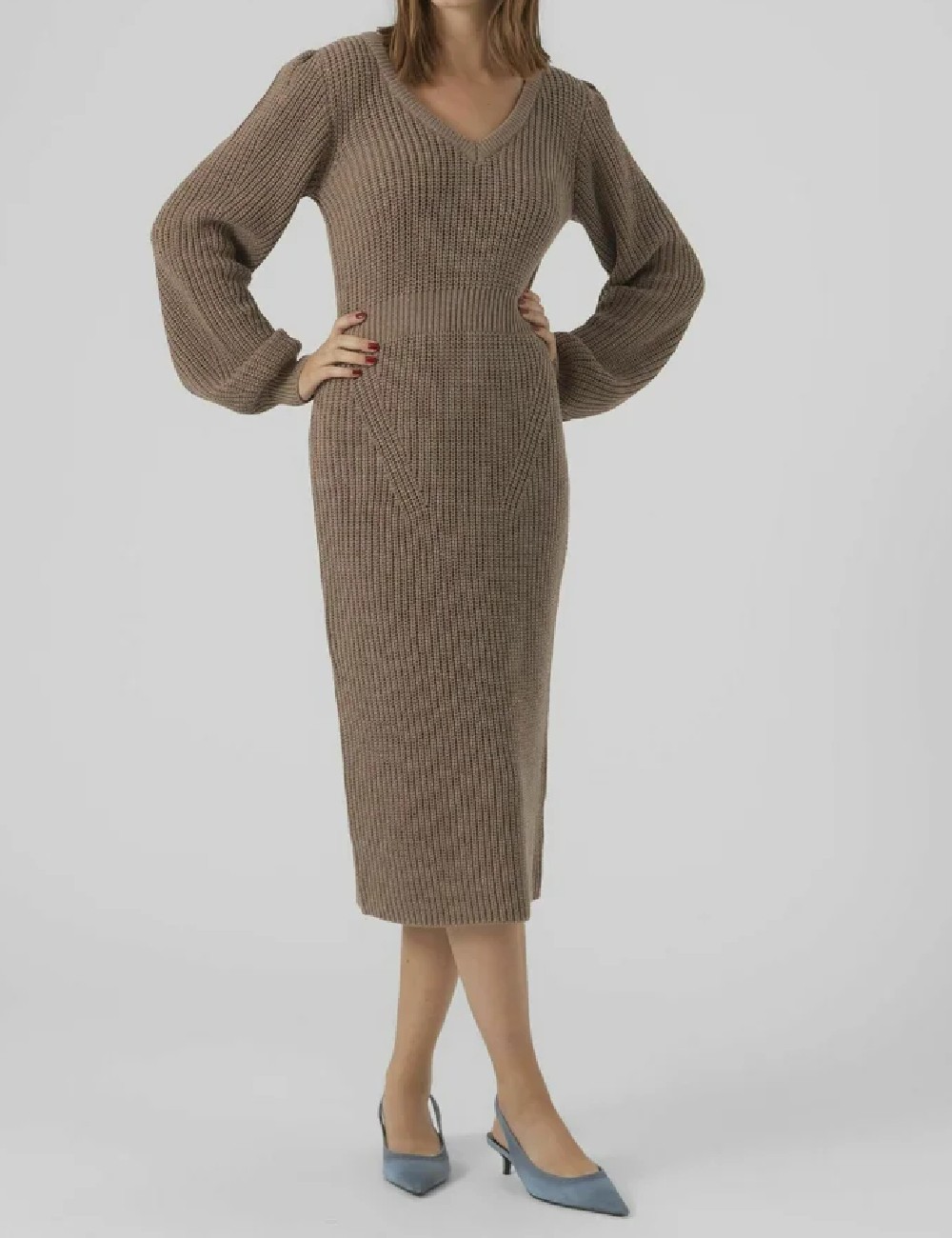 Rochie medie Vero Moda, maro - 1 | YEO