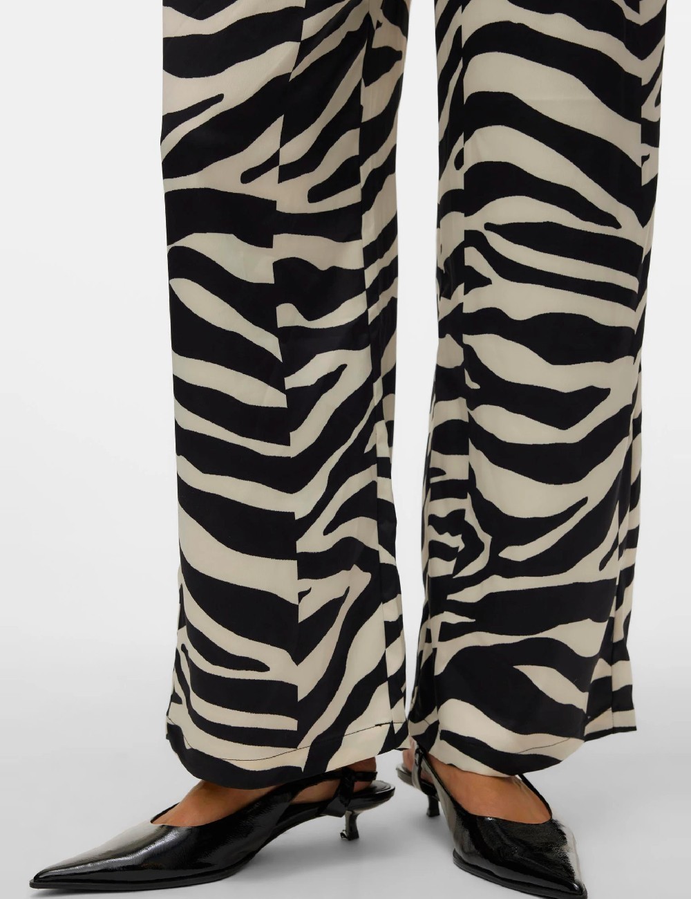 Pantaloni Vero Moda, ecru/negru - 1 | YEO