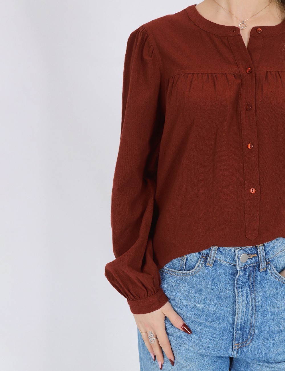 Camasa Vero Moda, caramiziu - 1 | YEO