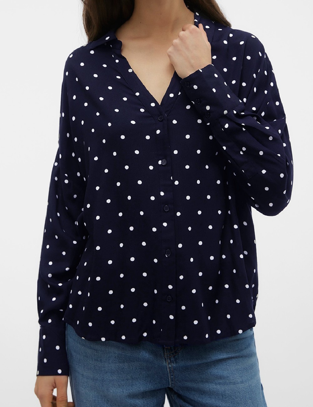 Camasa Vero Moda, bleumarin inchis - 1 | YEO