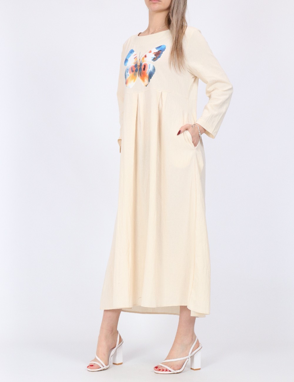 Rochie medie SHEIN, crem - 1 | YEO