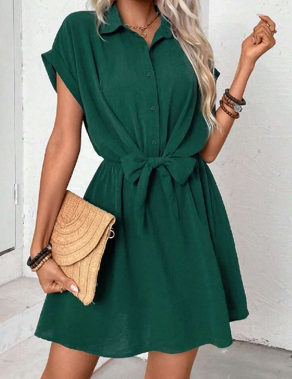 Rochie scurta SHEIN, verde