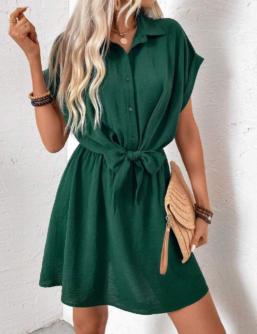 Rochie scurta SHEIN, verde - 1 | YEO