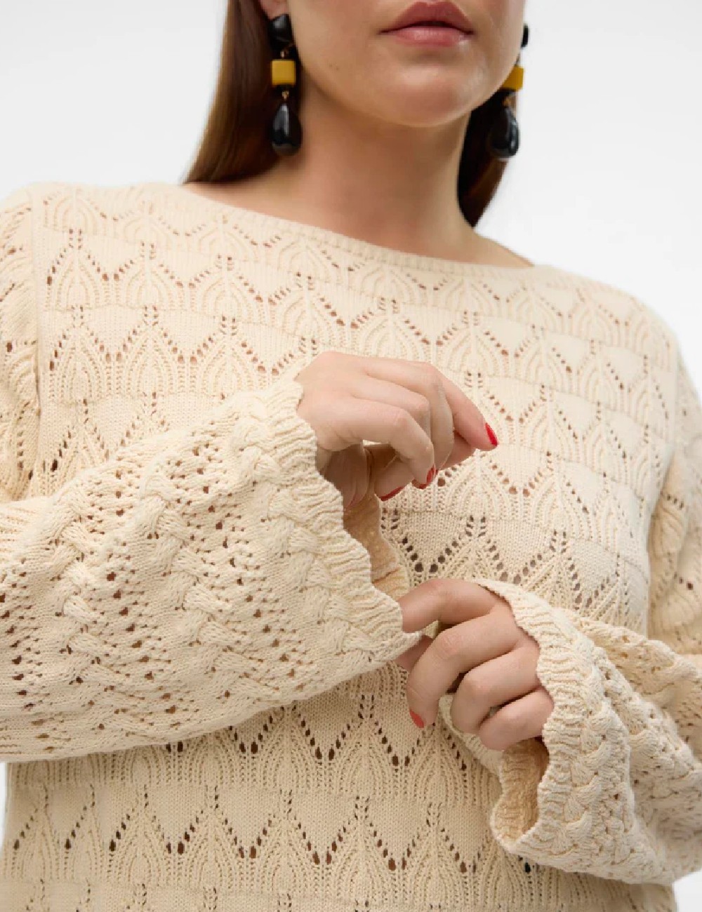 Bluza Vero Moda Curve, crem - 1 | YEO