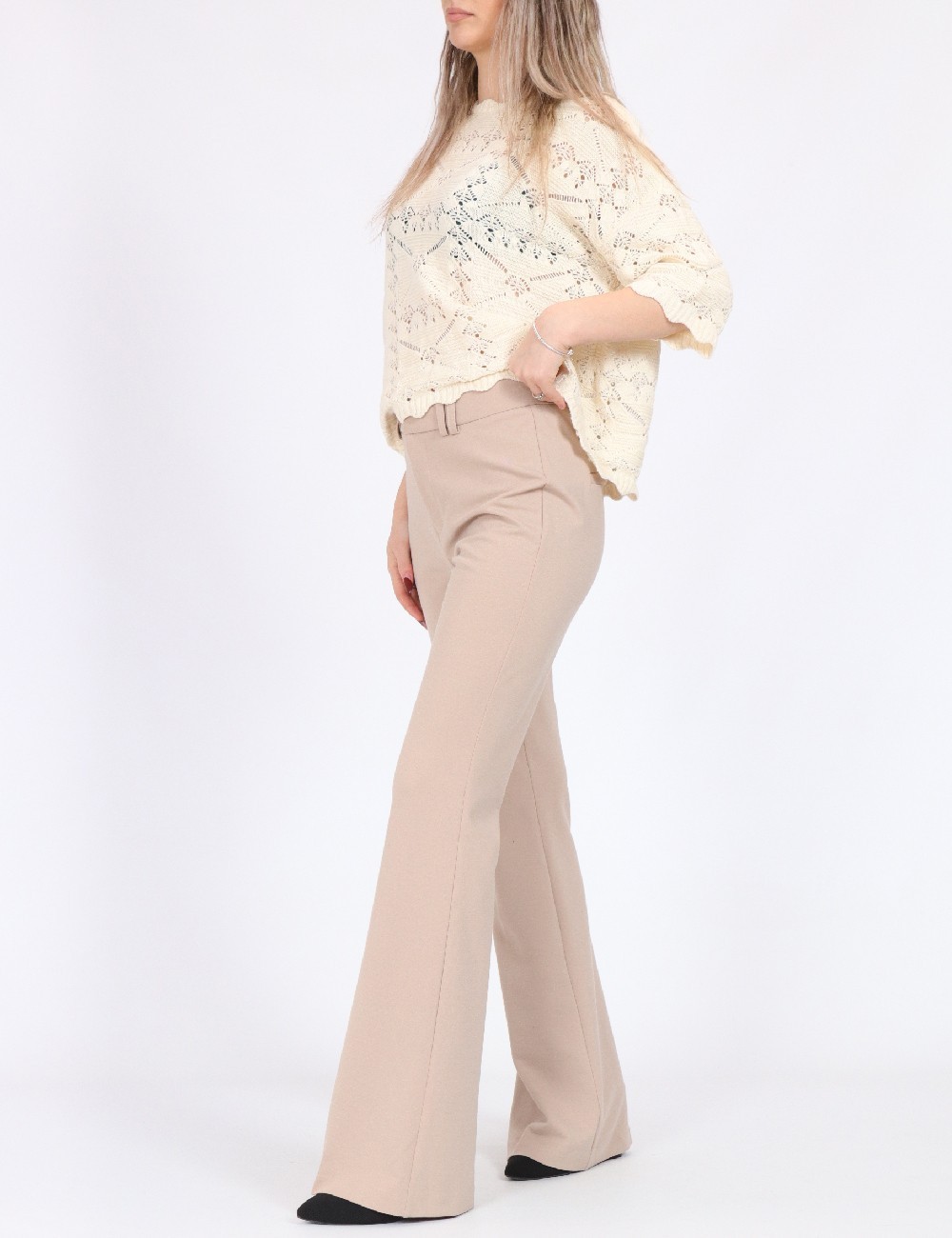 Pantaloni Only, crem - 1 | YEO