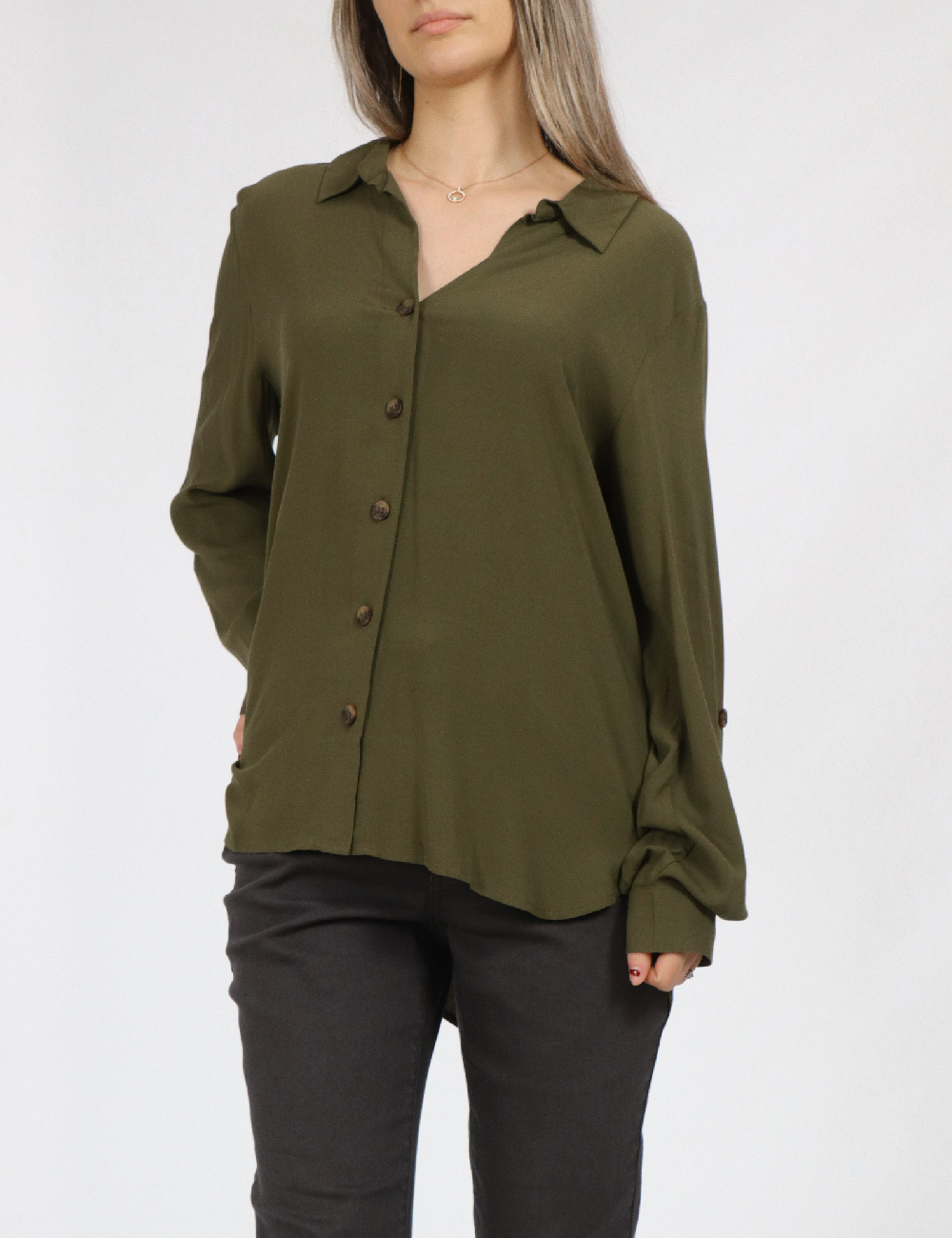 Camasa Jacqueline de Yong, verde - 1 | YEO