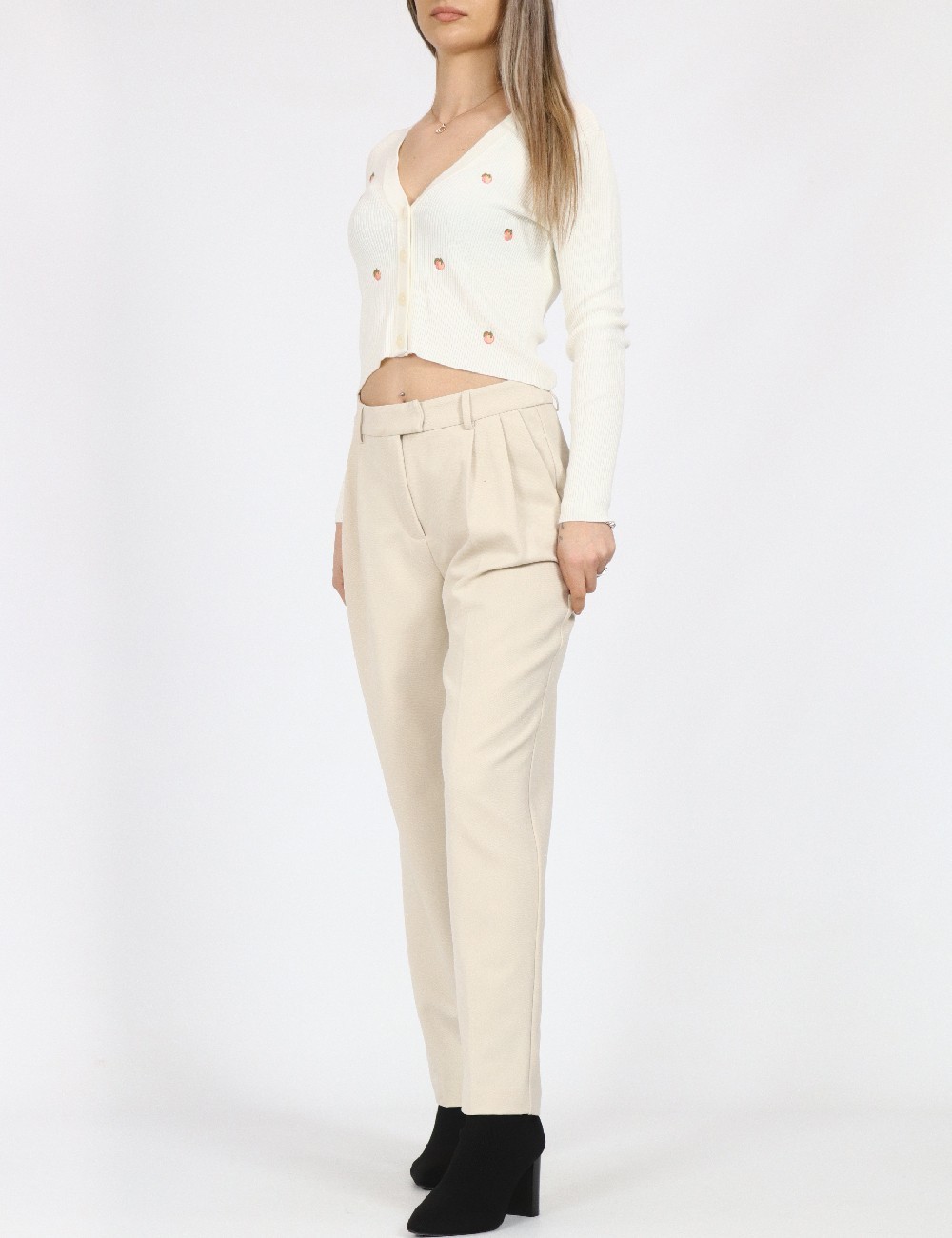 Cardigan Jacqueline de Yong, alb - 1 | YEO