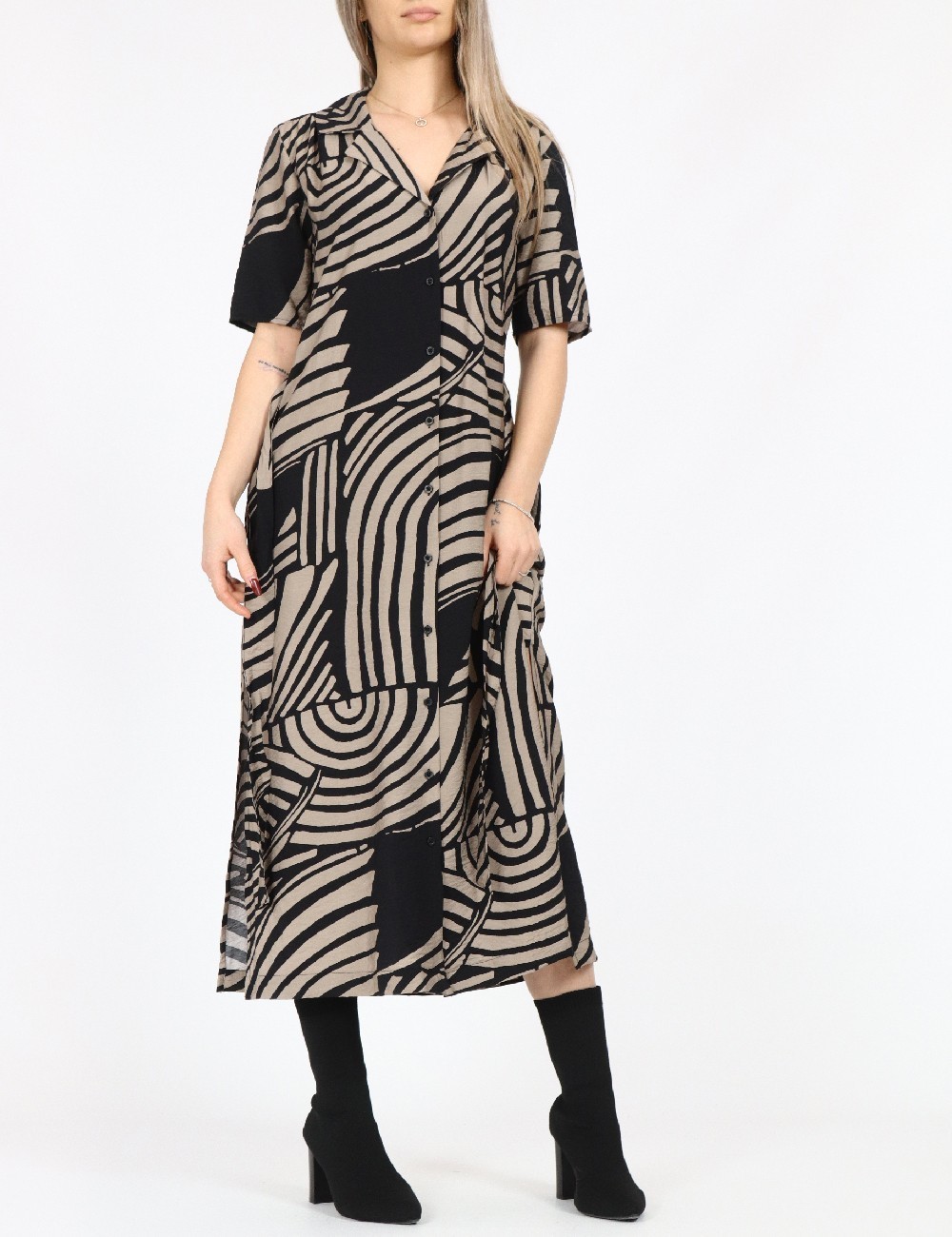 Rochie medie Jacqueline de Yong, negru/maro - 1 | YEO