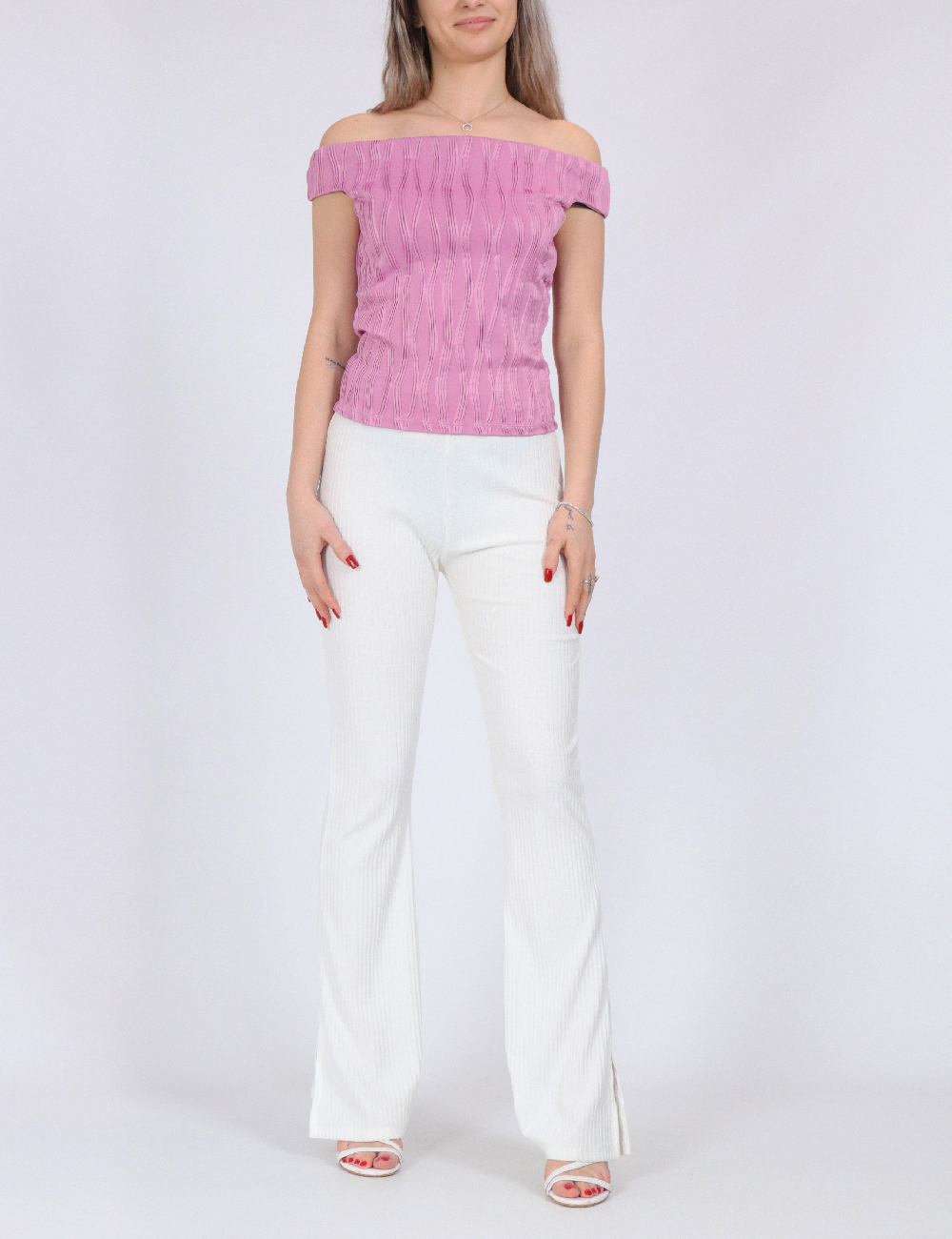 Pantaloni Only, alb
