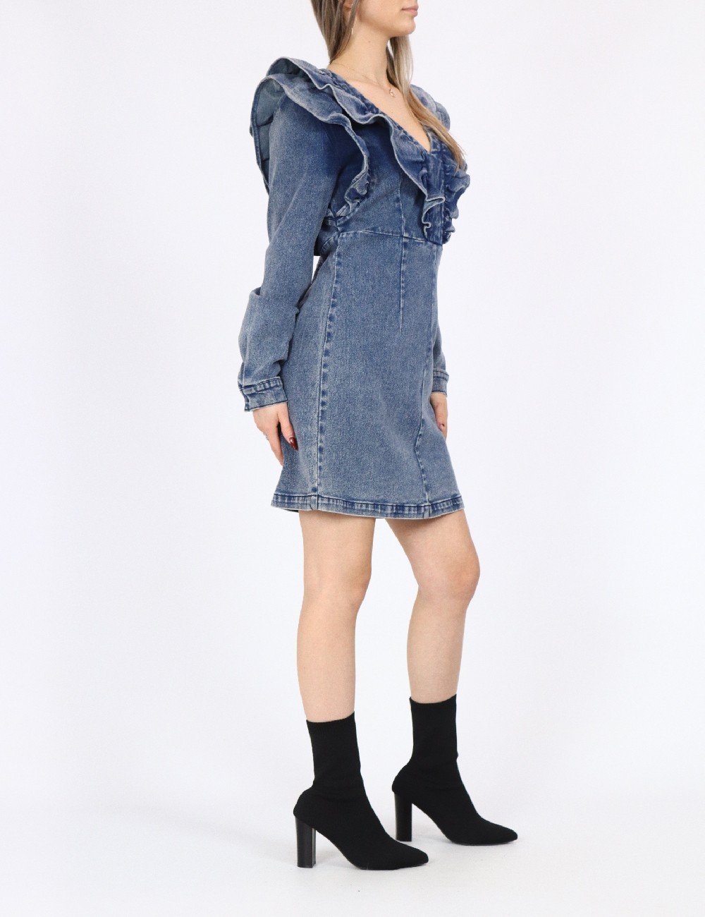 Rochie scurta Pieces, albastru - 1 | YEO