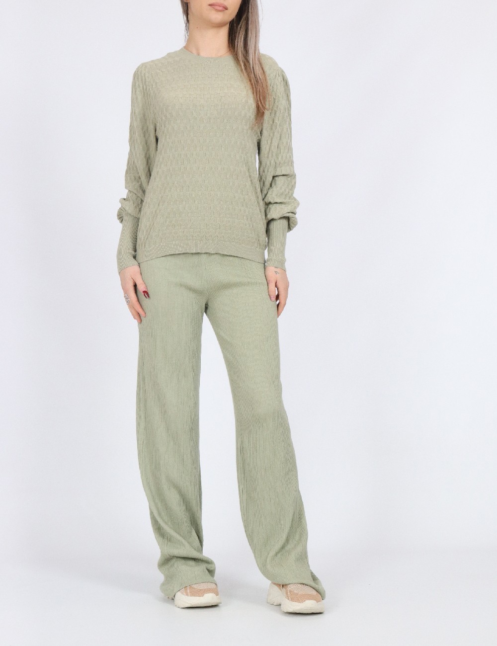 Pantaloni Pieces, verde - 1 | YEO