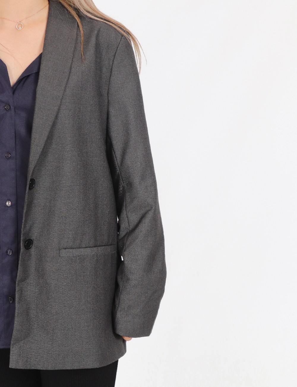 Sacou Oversize Pieces, gri - 1 | YEO