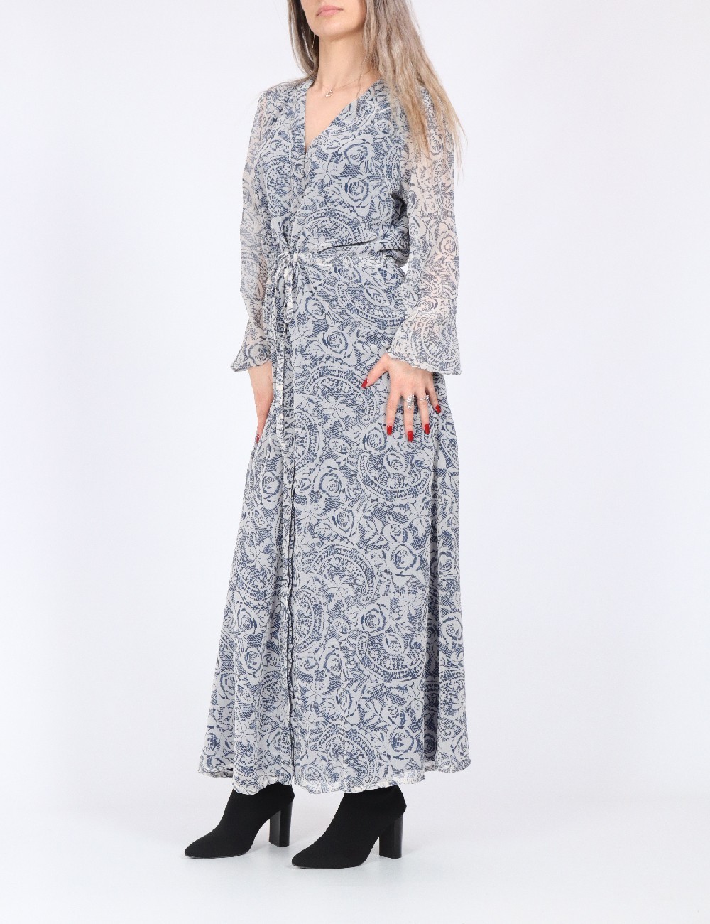 Rochie lunga Only, albastru/gri - 1 | YEO