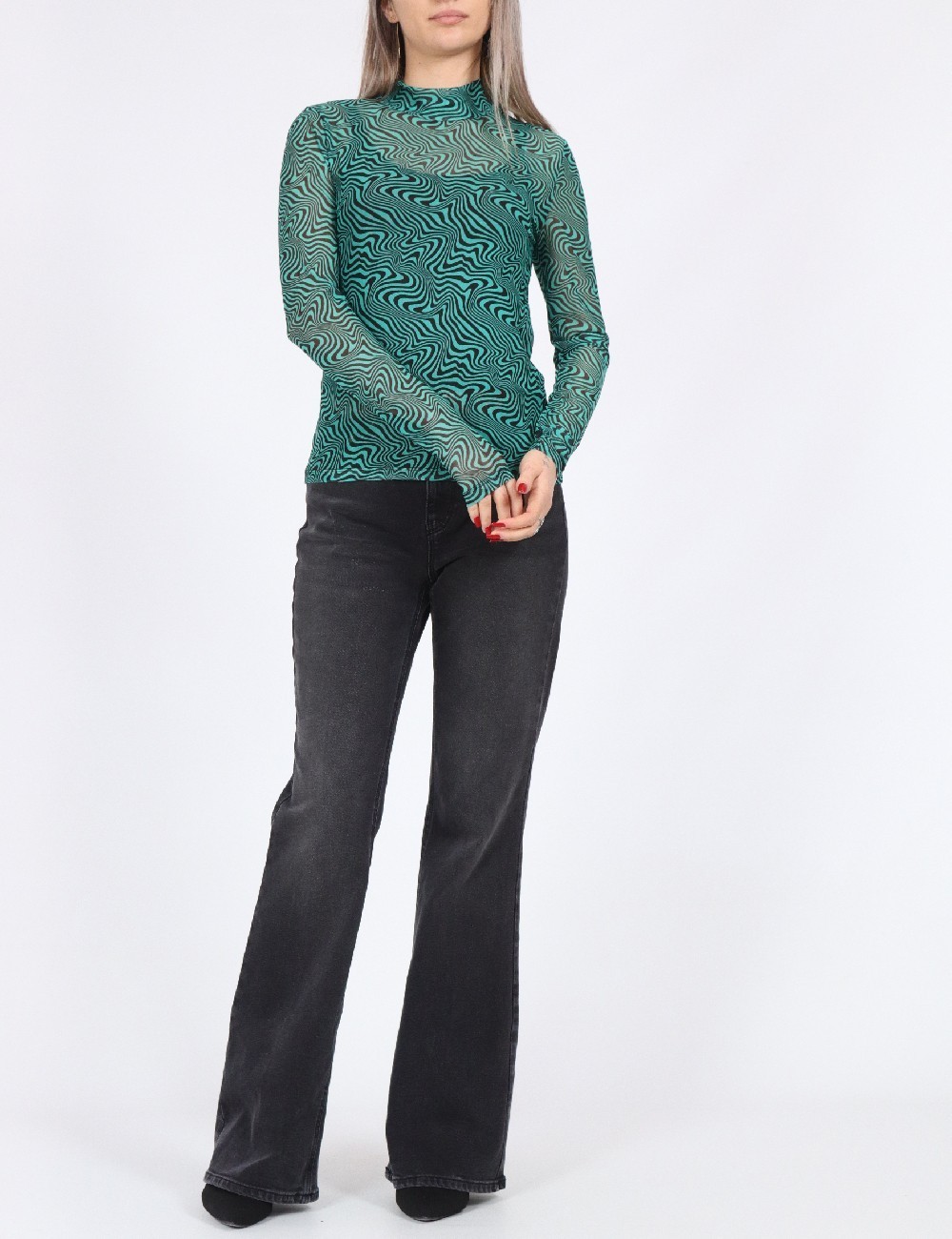 Bluza Vero Moda, verde/negru - 1 | YEO