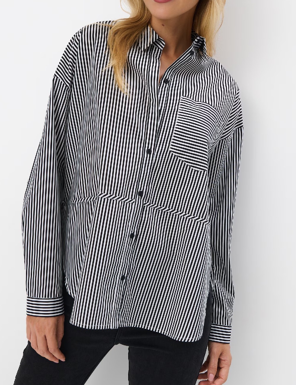Camasa Oversize Mohito, alb/negru - 1 | YEO