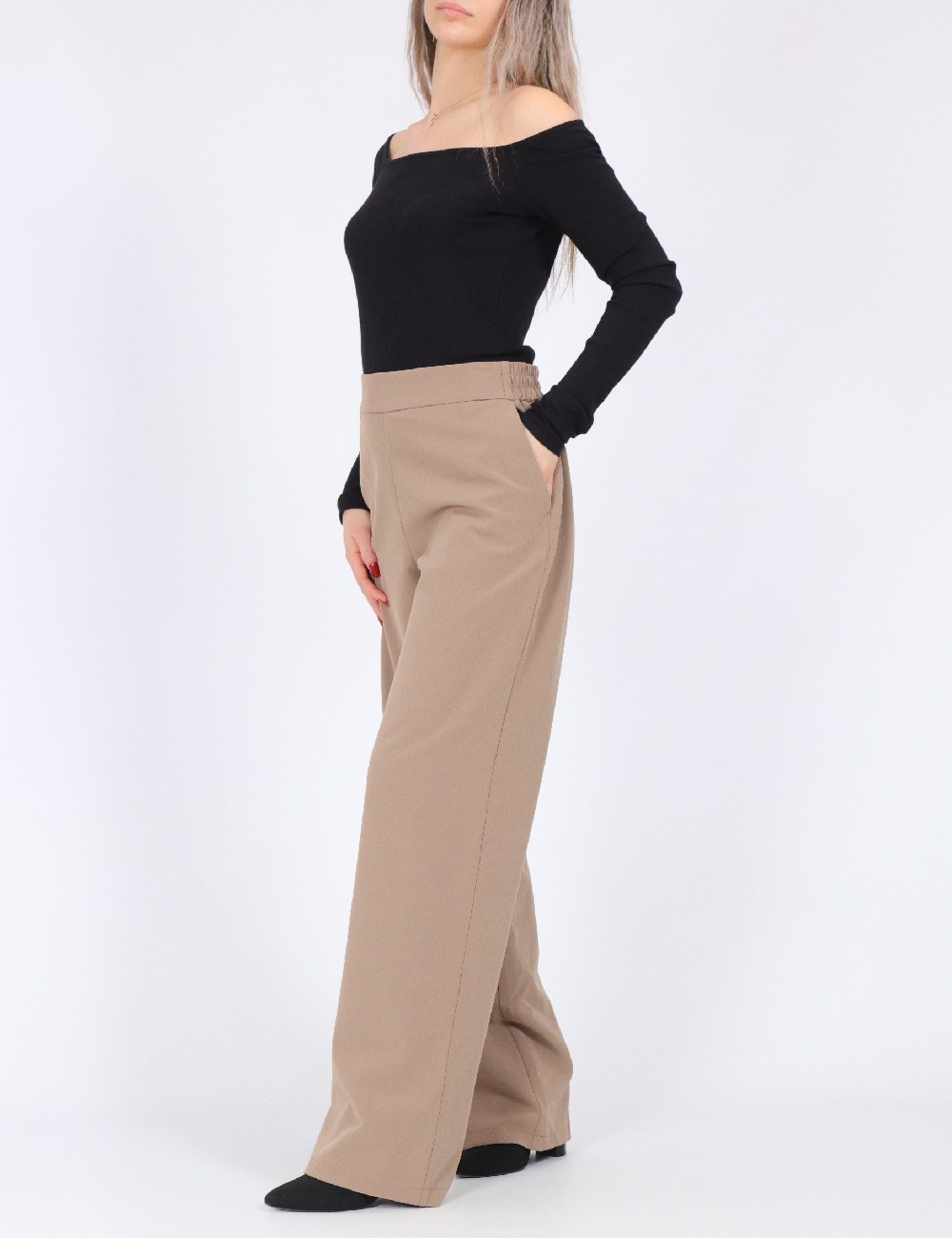 Pantaloni Pieces, maro - 1 | YEO