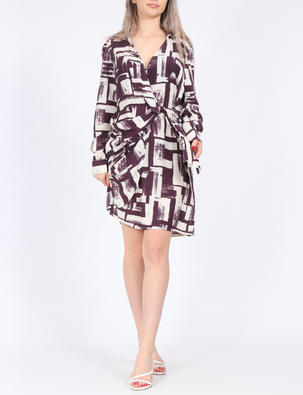 Rochie scurta Vero Moda, alb/mov