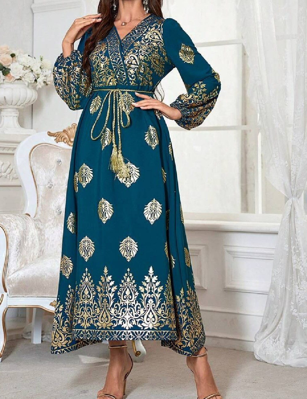 Rochie lunga SHEIN, turcoaz - 1 | YEO
