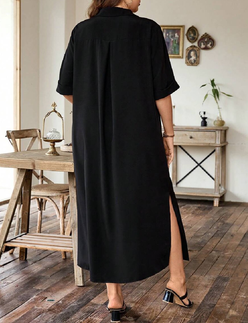Rochie lunga SHEIN CURVE, negru - 1 | YEO