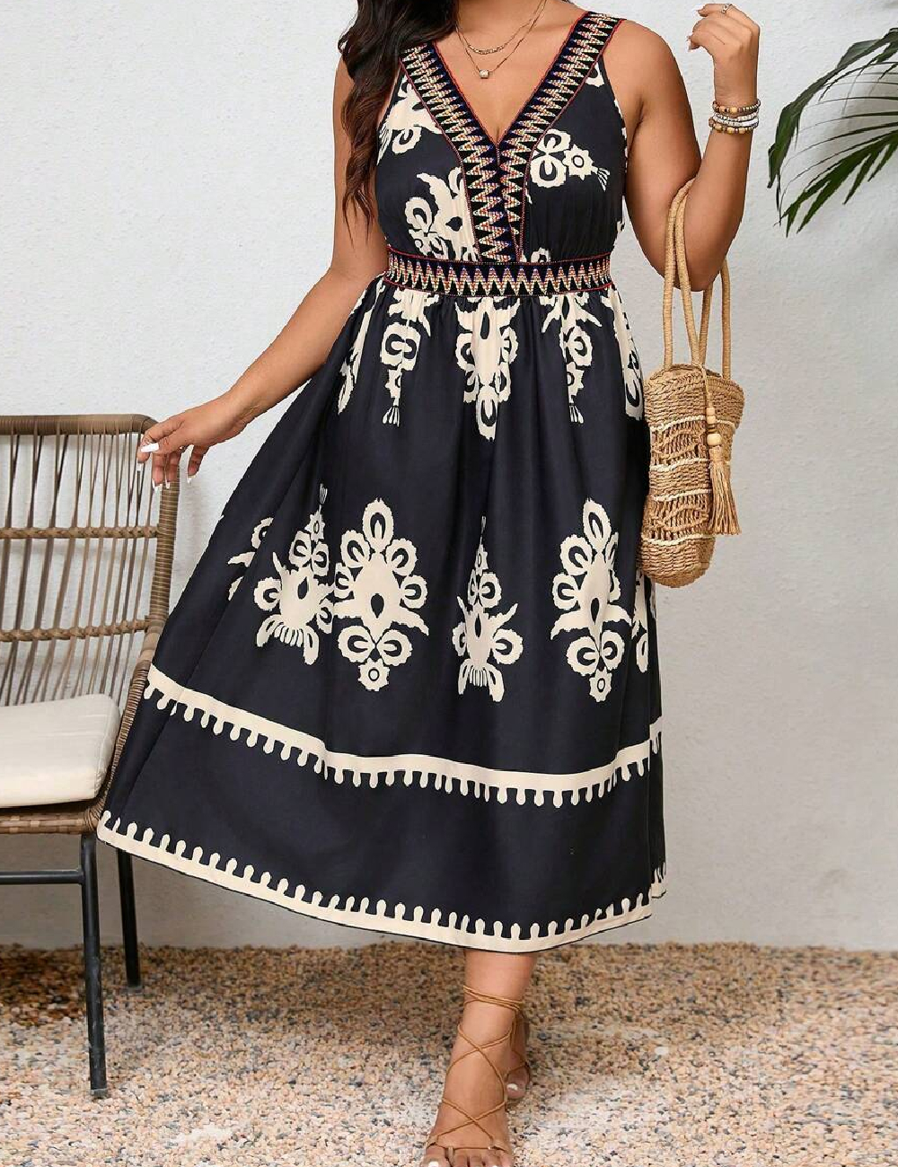 Rochie medie SHEIN CURVE, negru