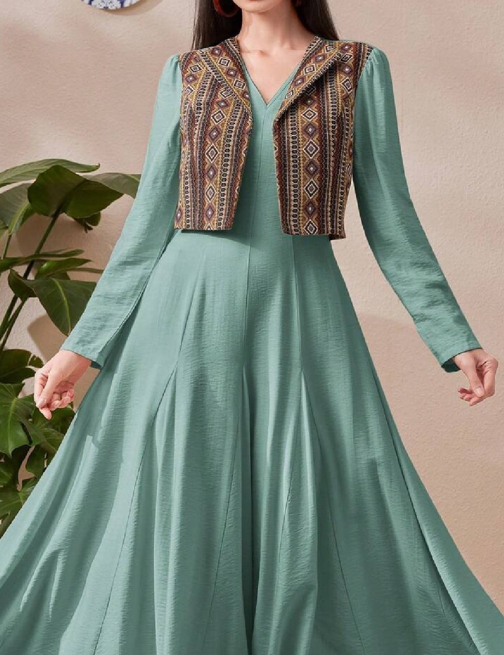 Rochie lunga SHEIN, verde - 1 | YEO