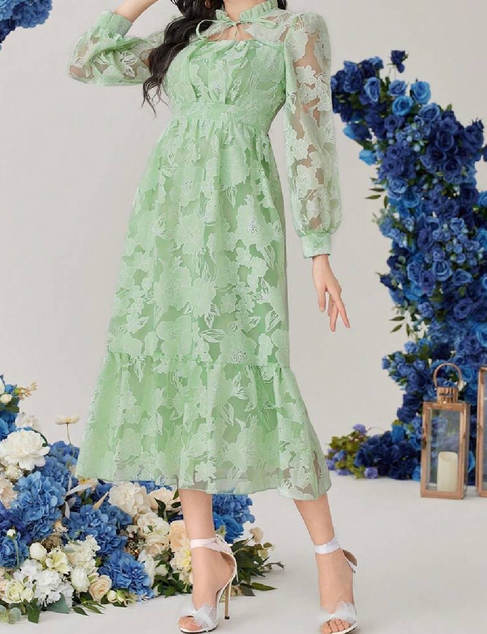 Rochie medie SHEIN, verde - 1 | YEO