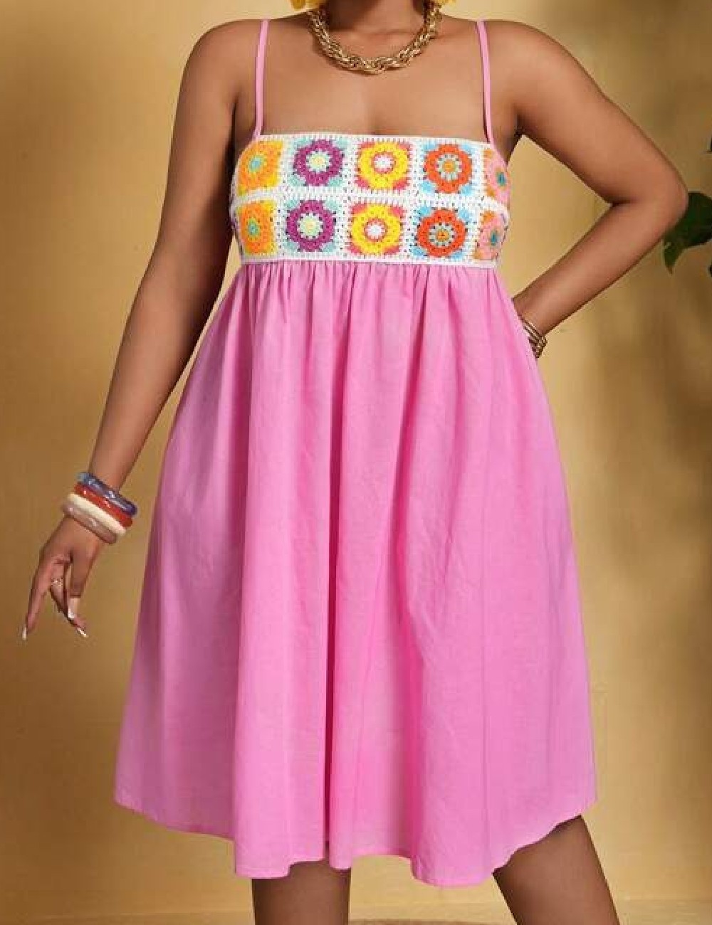 Rochie scurta SHEIN CURVE, roz - 1 | YEO