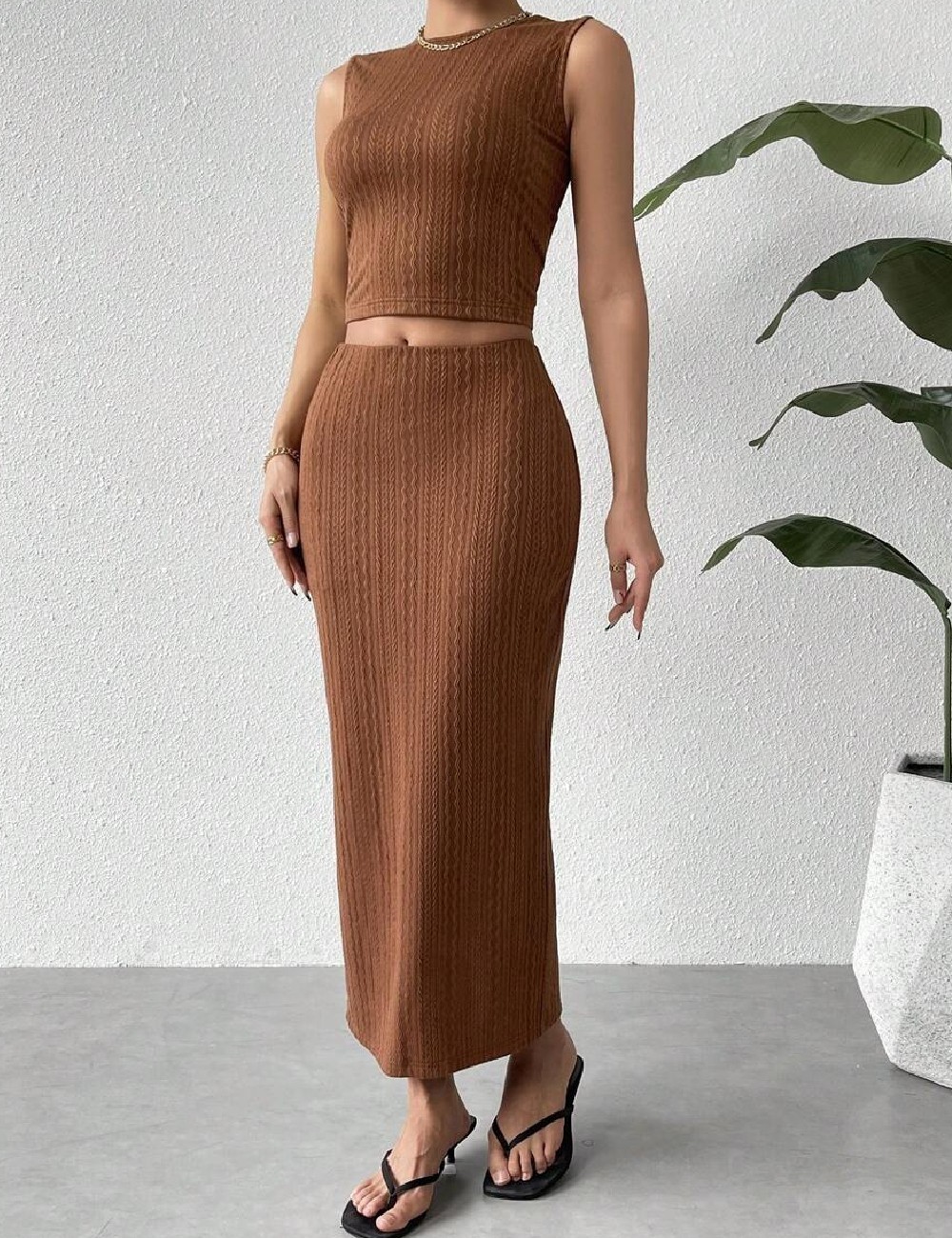 Top SHEIN, maro - 1 | YEO