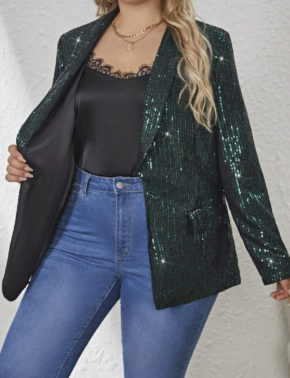 Sacou SHEIN CURVE, verde