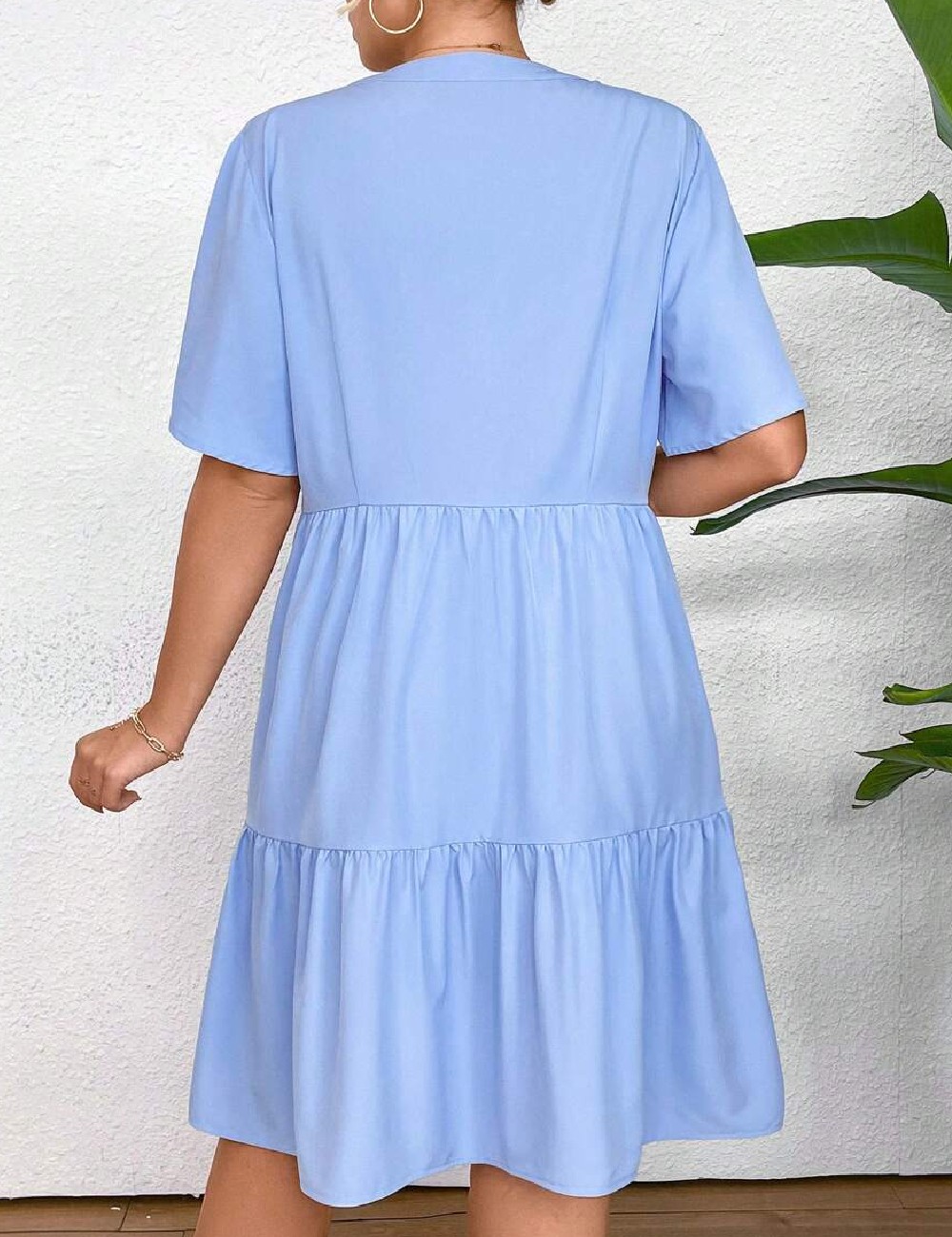 Rochie scurta SHEIN CURVE, albastru - 1 | YEO