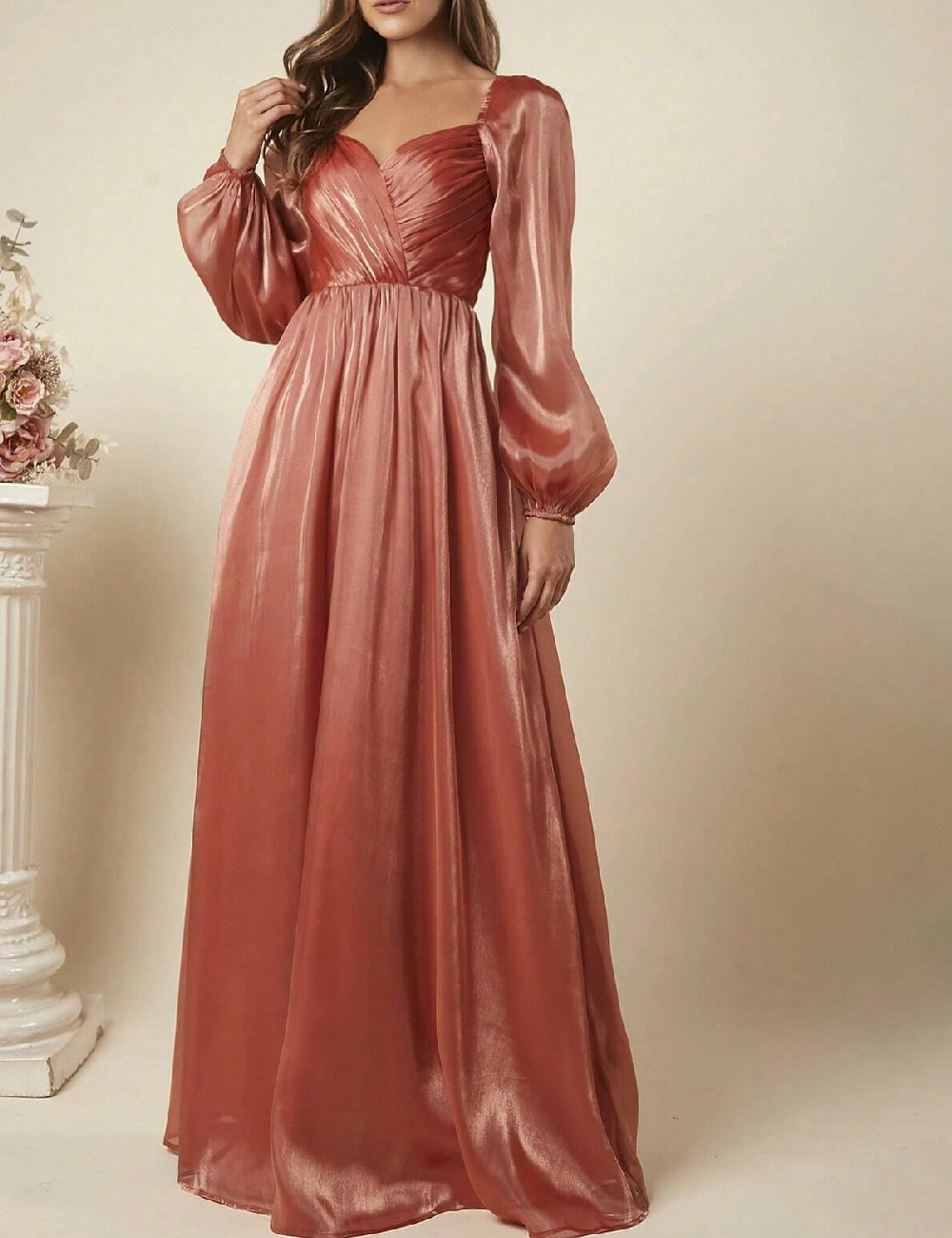 Rochie lunga SHEIN, caramiziu
