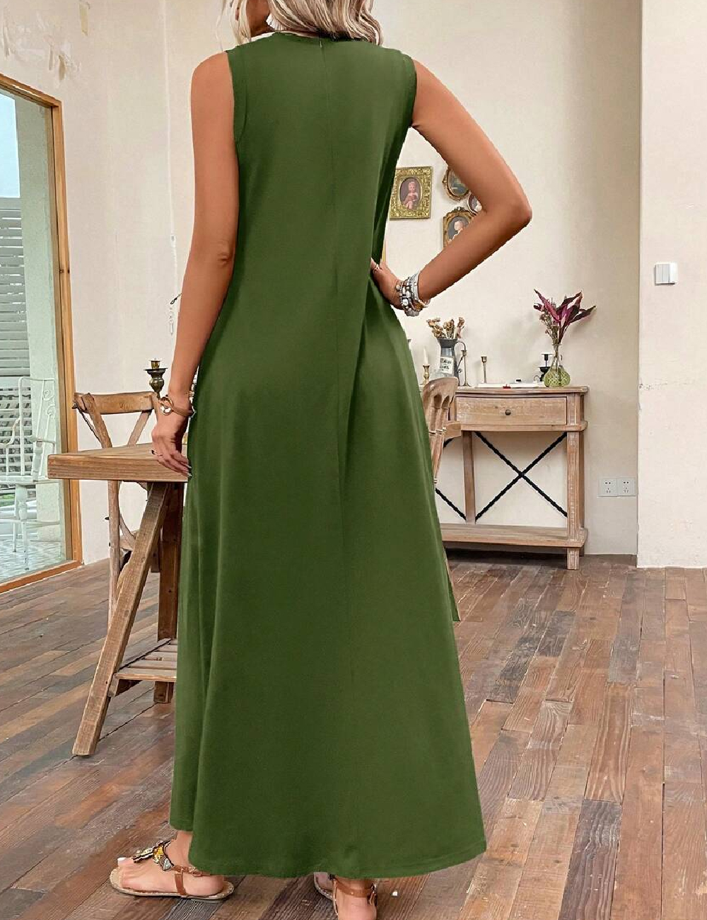 Rochie lunga SHEIN, verde - 1 | YEO