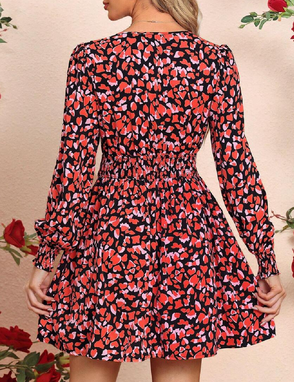 Rochie scurta SHEIN, rosu - 1 | YEO