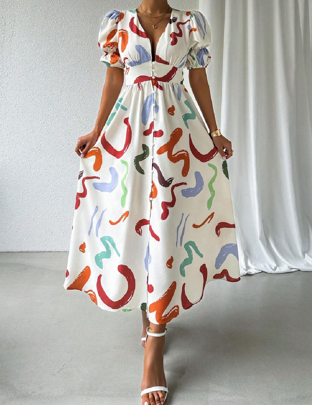 Rochie lunga SHEIN, ecru