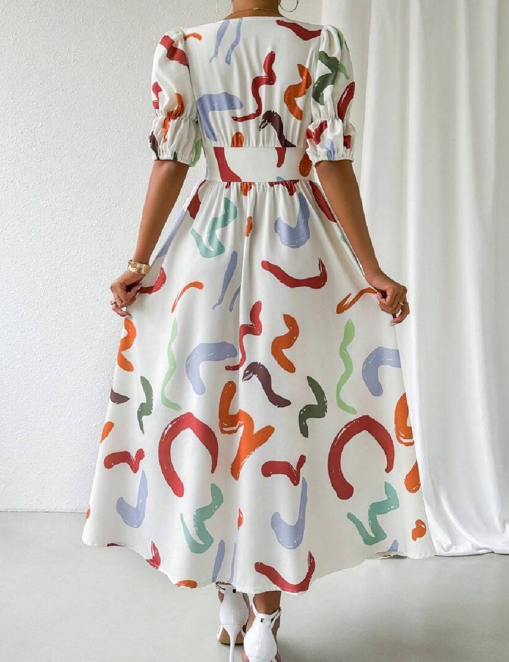 Rochie lunga SHEIN, ecru - 1 | YEO