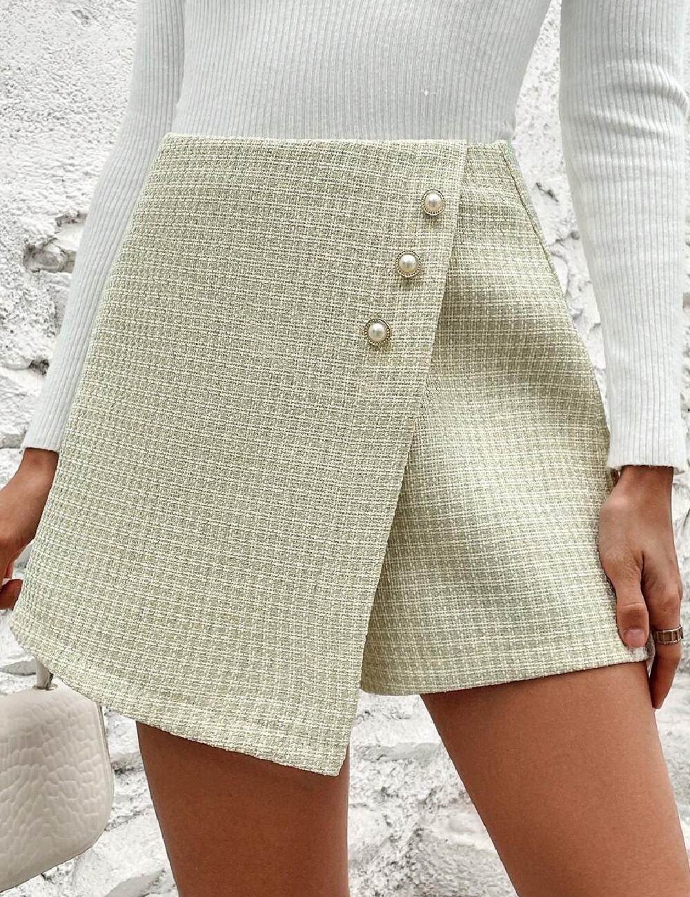 Fusta pantalon SHEIN, crem - 1 | YEO