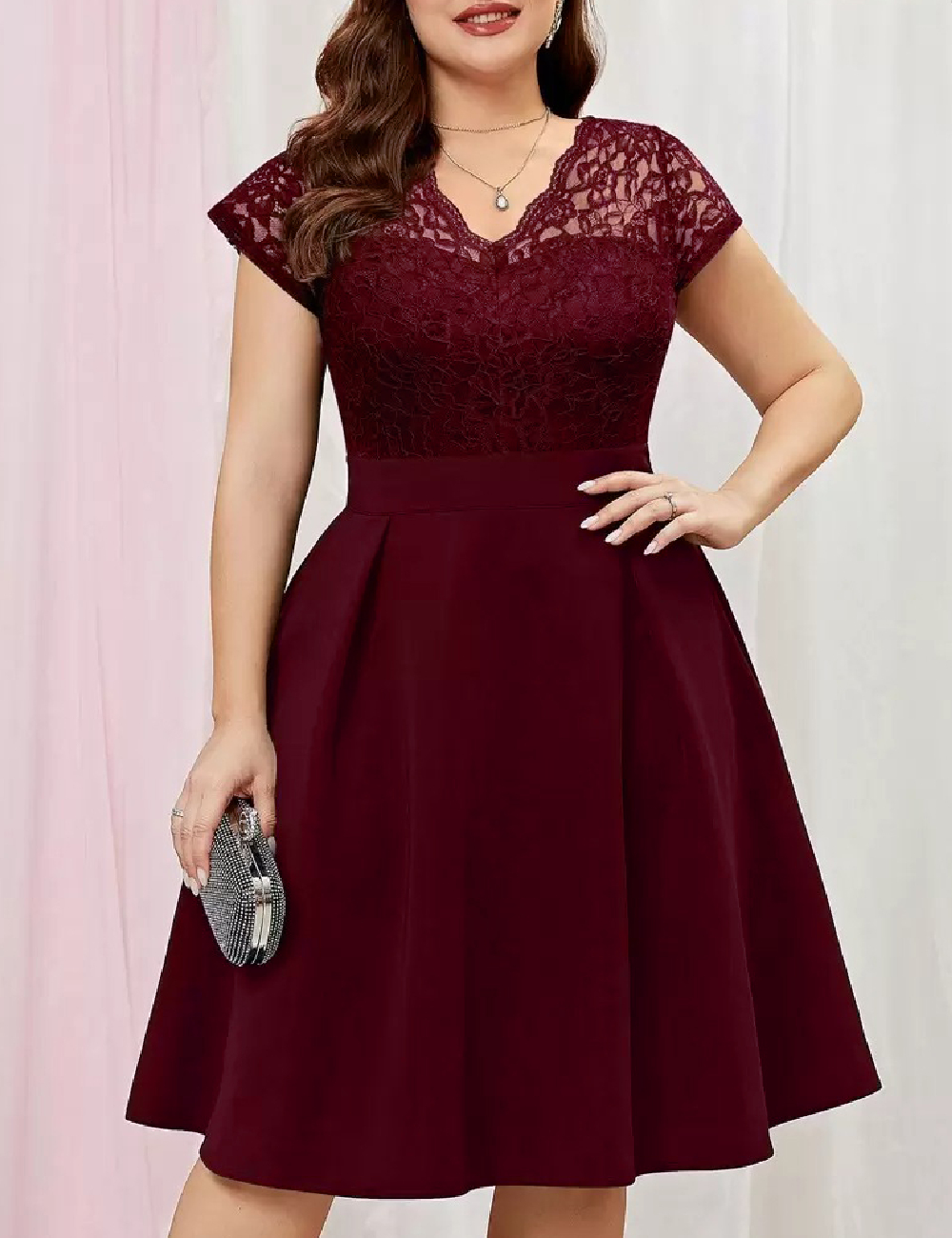 Rochie medie SHEIN CURVE, rosu