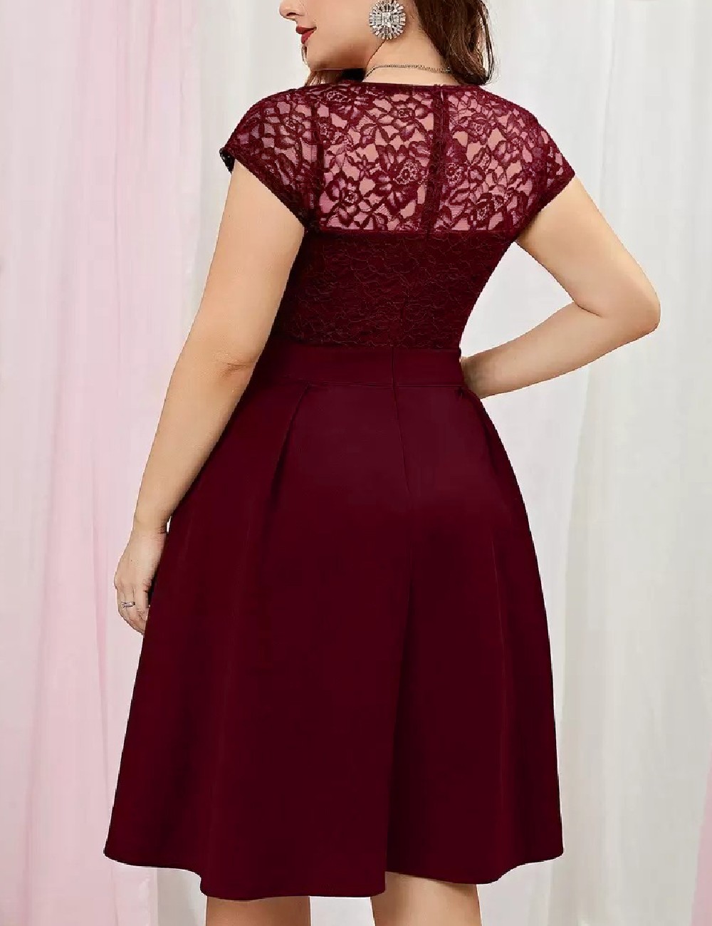 Rochie medie SHEIN CURVE, rosu - 1 | YEO