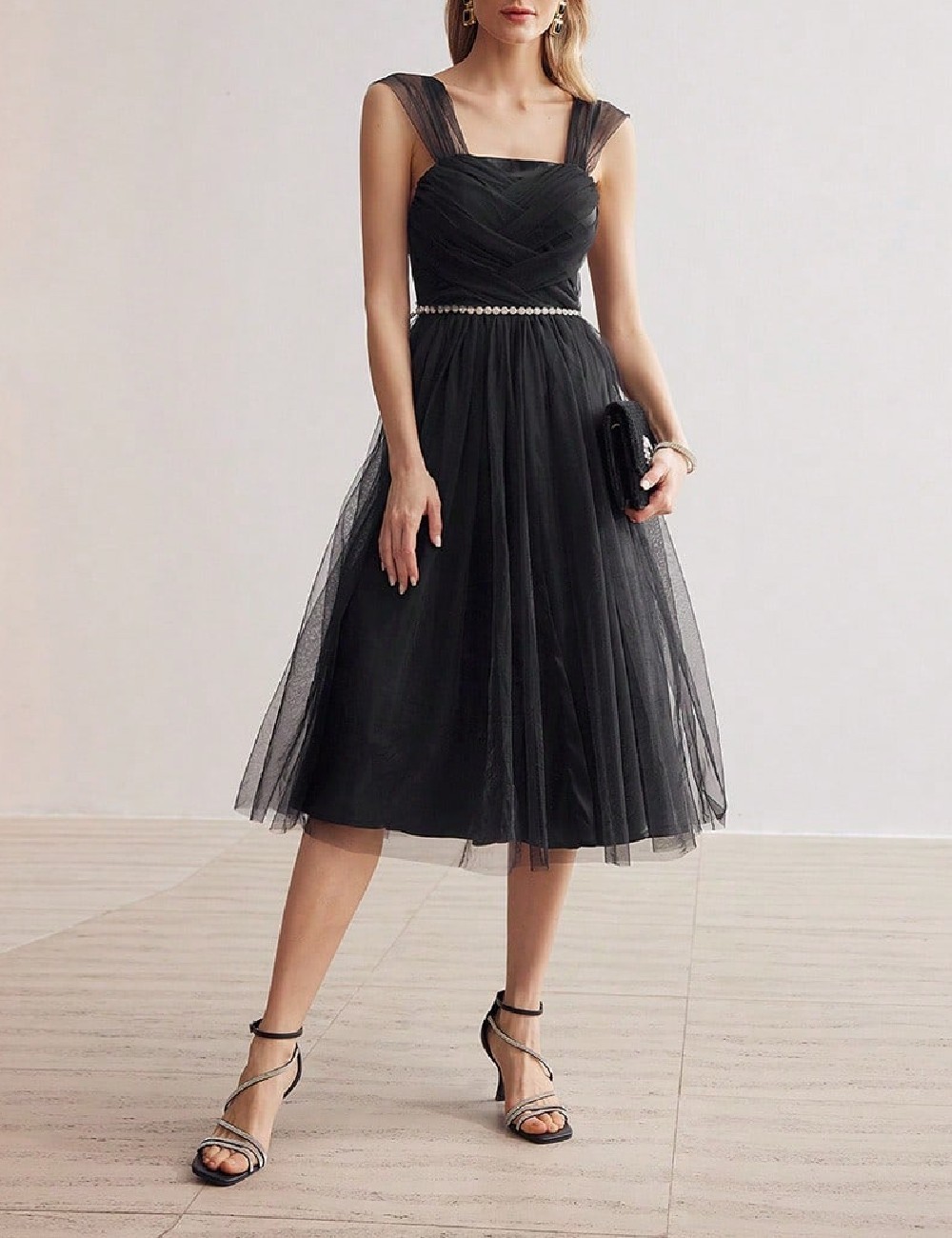 Rochie medie MOTF, negru - 1 | YEO